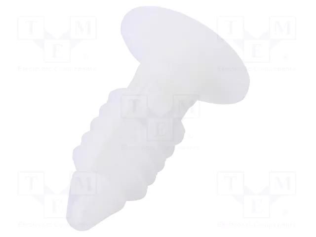 Rivet; polyamide; Panel cutout diam: 6.35mm; natural; UL94V-2 ESSENTRA RI-PL-250-12-01