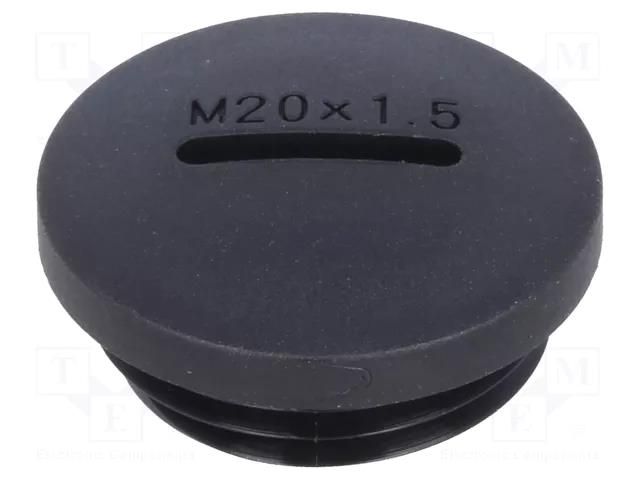 Stopper; M20; 1.5; polyamide; black; H: 10.5mm; Øout: 24mm KSS WIRING MSP-20