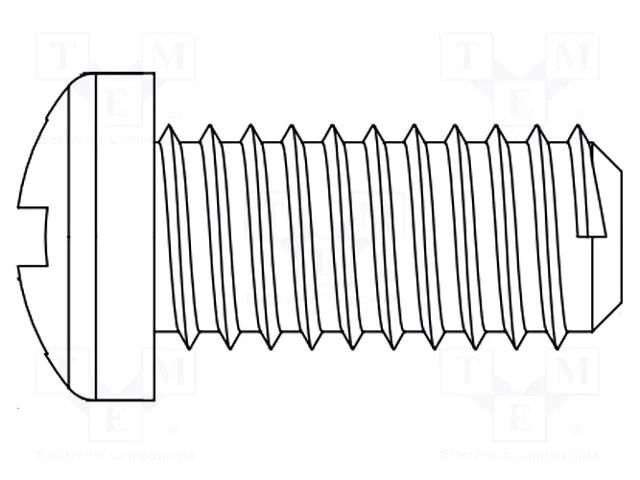 Screw; M3x20; 0.5; Head: cheese head; Phillips; polyamide; ISO 7045 DREMEC DR8G206M3X20