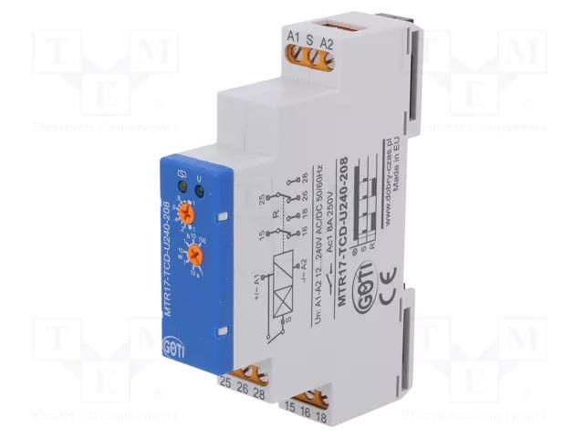 Timer; 1s÷100h; SPDT x2; 250VAC/8A; Usup: 12÷240VAC; 12÷240VDC; MTR DOBRY CZAS MTR17-TCD-U240-208