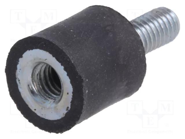 Vibration damper; M4; Ø: 10mm; rubber; L: 10mm; Thread len: 10mm ELESA+GANTER DVA2-10-10-M4