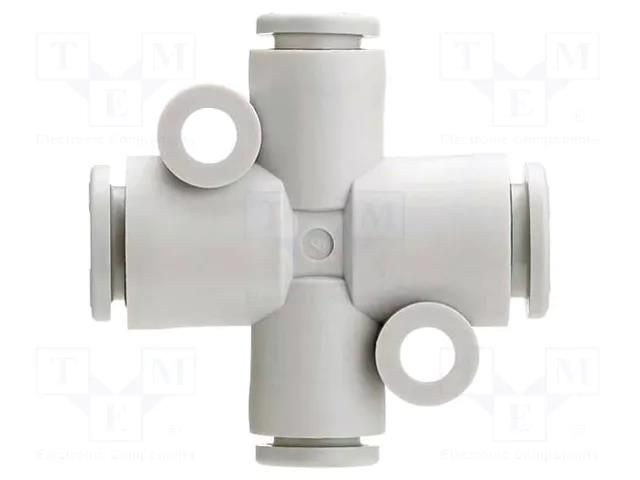 Tee fitting; reductive,plug-in; -1÷10bar; polypropylene; -5÷60°C SMC KQ2TX08-10A