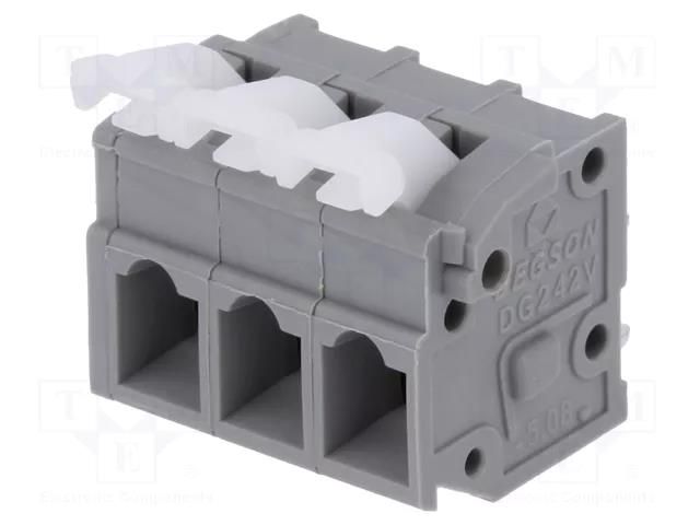 Connector: PCB terminal block; terminal; 15A; 300V; straight; grey DEGSON ELECTRONICS DG242V-5.08-03P