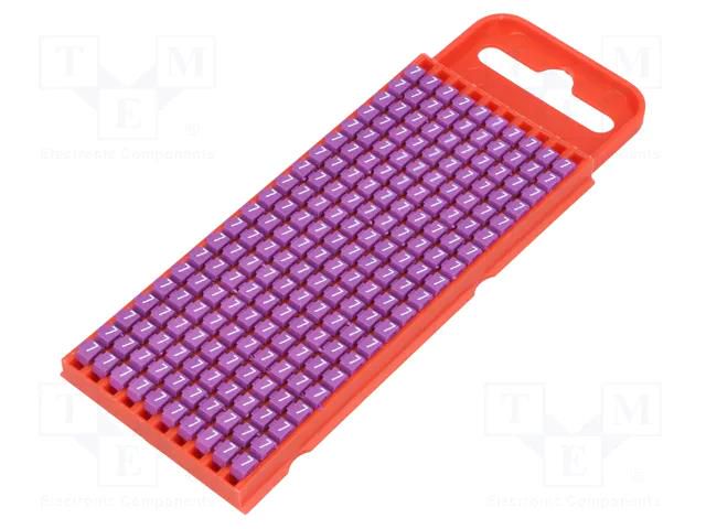 Markers; Marking: 7; 2÷2.8mm; polyamide; violet; -40÷85°C; push-in HELLERMANNTYTON WIC1-7-VT