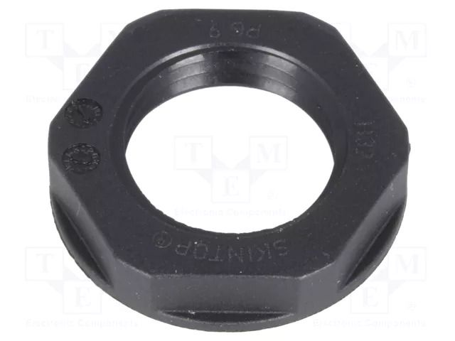 Nut; PG9; polyamide; UL94V-2; 22mm; black; Thread: PG; with flange LAPP SKINTOP-NPG9B