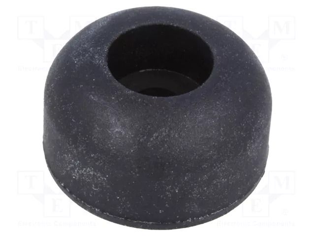 Foot; H: 9.5mm; black; rubber; Dim: Ø17.5mm; Cutout: Ø4mm; -40÷50°C ESSENTRA RI-SOF-15140