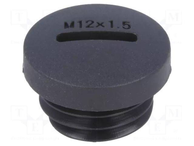 Stopper; M12; 1.5; polyamide; black; H: 10mm; Øout: 15mm KSS WIRING MSP-12