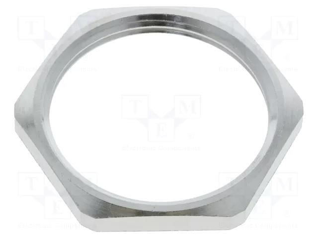 Nut; M32; brass; nickel; Thk: 4mm; Spanner: 36mm; Thread: metric HUMMEL HUMMEL-1161320050