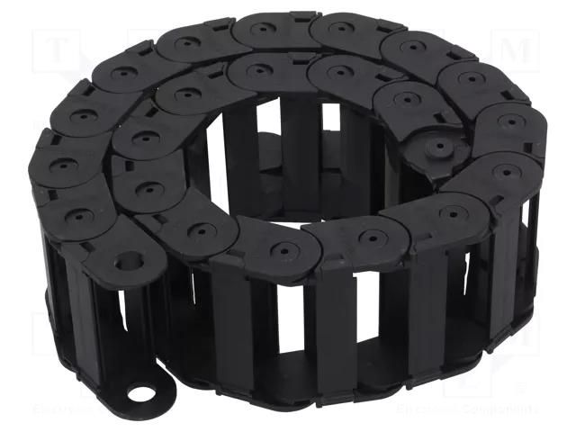 Cable chain; LIGHT; Bend.rad: 75mm; L: 990mm; Int.height: 25mm BREVETTI SR325LE076075