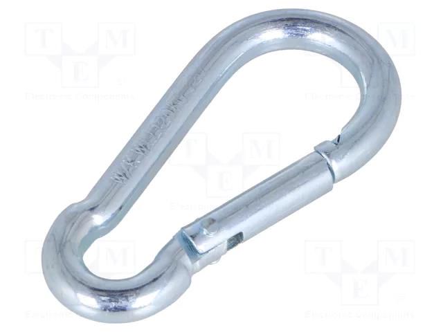 Carabiner; steel; for profiles; zinc; 5mm FATH FA-092020