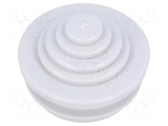 Grommet; elastomer thermoplastic TPE; grey; -35÷60°C; UL94HB SPELSBERG SNI-M20