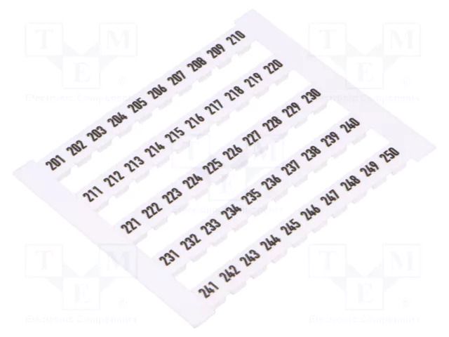 Marker; horizontal; white; 5mm; Marking: 201-250 WEIDMÜLLER DEK5-FW-201-250