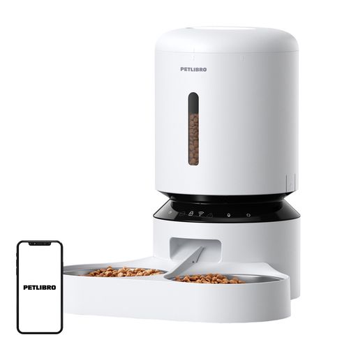 Petlibro Granary food dispenser with double bowl, Wifi, 5L(white), Petlibro PL-AF103-36W