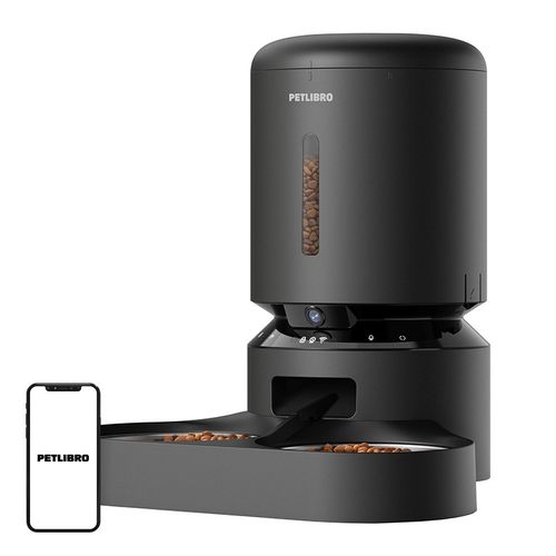 Petlibro Granary camera food dispenser with double bowl, 5L (black), Petlibro PL-AF203-36B