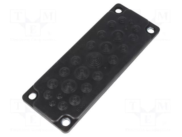 Multigate grommet; black; Holes no: 25; -40÷100°C; IP65 TRELLEBORG MC25/RAL9001