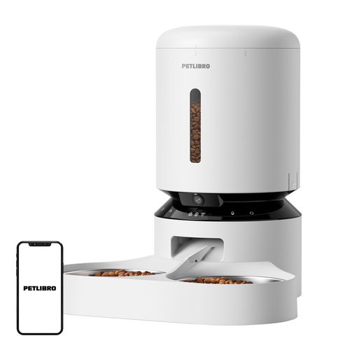 Petlibro Granary camera feed dispenser with double bowl, 5L (white), Petlibro PL-AF203-36W