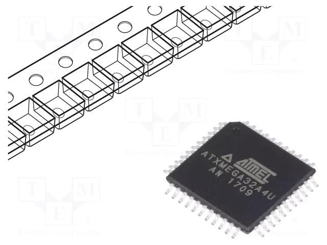 IC: AVR microcontroller; TQFP44; Ext.inter: 34; Cmp: 2; ATXMEGA MICROCHIP TECHNOLOGY ATXMEGA32A4U-AN