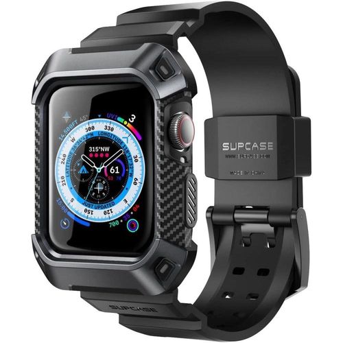 Supcase Unicorn Beetle Pro Case with Strap for Apple Watch 4/5/6/7/8/SE (44/45 mm) - Black, Supcase 843439105072 843439105072