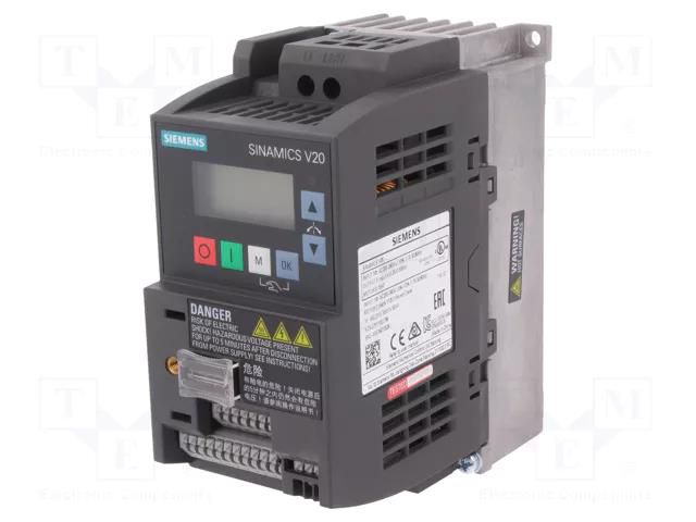 Inverter; Max motor power: 0.55kW; Usup: 200÷240VAC; 0÷599Hz; IN: 6 SIEMENS 6SL3210-5BB15-5BV1