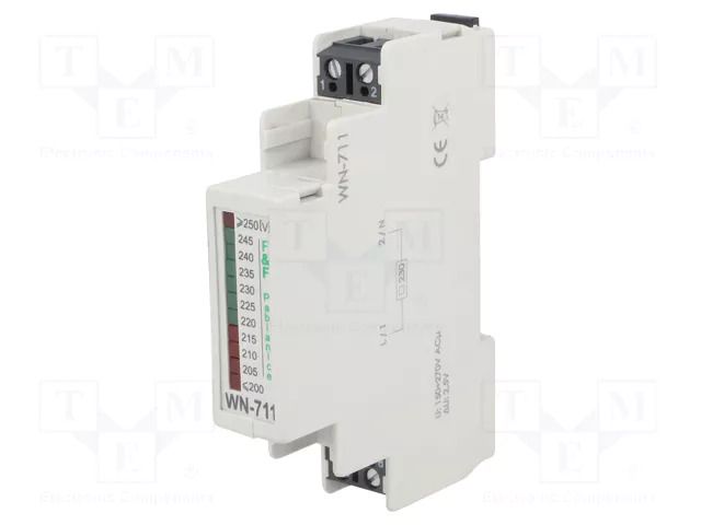 Voltage indicator; 230VAC; IP20; for DIN rail mounting; WN-7 F&F WN-711