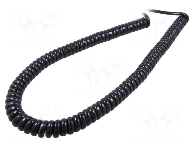 Wire: coiled; SPIRAL H07BQ-F; 3G1.5mm2; unshielded; PUR; black LAPP SP-BQF-3G1.5/1000