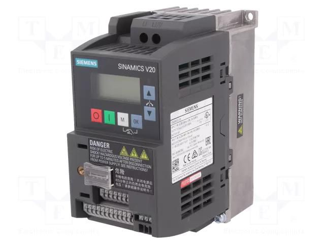 Inverter; Max motor power: 0.75kW; Usup: 200÷240VAC; 0÷599Hz; IN: 6 SIEMENS 6SL3210-5BB17-5UV1