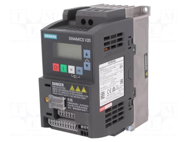 Inverter; Max motor power: 0.75kW; Usup: 200÷240VAC; 0÷599Hz; IN: 6 SIEMENS 6SL3210-5BB17-5BV1
