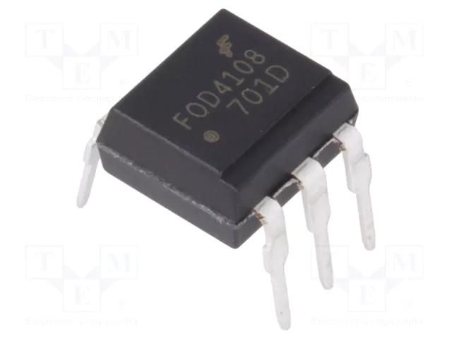 Optotriac; 5kV; triac; DIP6; Ch: 1; FOD4108; 10kV/μs; t(on): 60us ONSEMI FOD4108