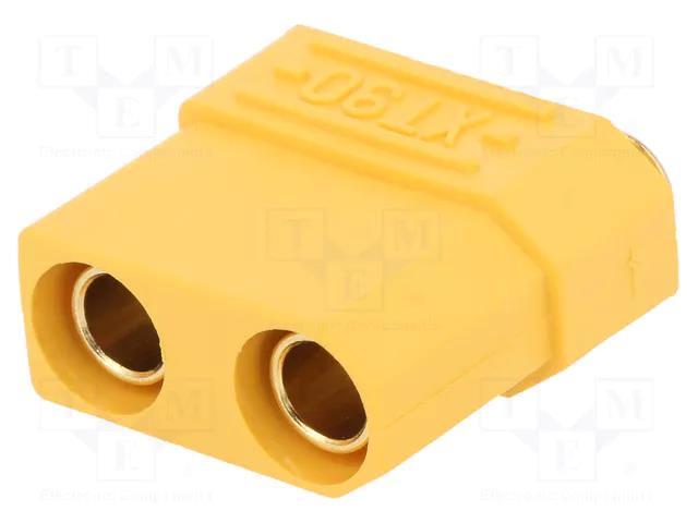 Connector: DC supply; socket; female; XT90; 40A; 500V; PIN: 2; THT AMASS XT90PB-F