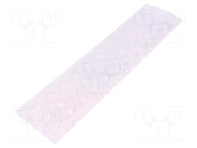 LED lens; rectangular; plexiglass PMMA; transparent; H: 10.5mm LEDIL FS15786