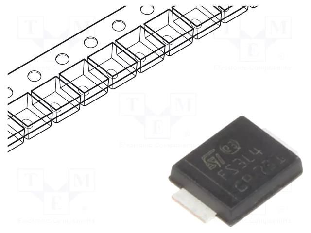Diode: Schottky rectifying; SMB flat; SMD; 40V; 3A; reel,tape STMicroelectronics STPS3L40UF