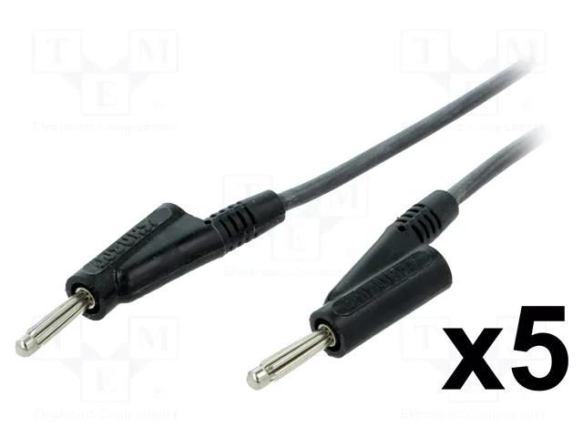 Test leads; Len: 1m; banana plug 4mm,both sides; test leads x5 ROHDE & SCHWARZ HZ10S