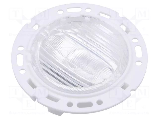 LED lens; round; plexiglass PMMA; transparent; Mounting: push-in LEDIL FN15993