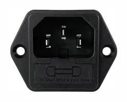 CONN, IEC C14 INLET, 10A, 250VAC, PANEL 719WA-00/48