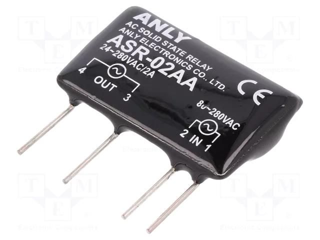Relay: solid state; Ucntrl: 80÷280VAC; 2A; 24÷280VAC; ASR; 1-phase ANLY ELECTRONICS ASR-02AA