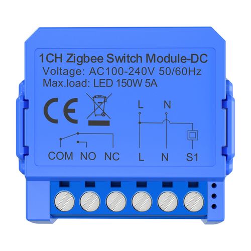 Avatto ZWSM16-DC-1 intelligent 1-channel ZigBee switch module with voltage-free DC contact, AVATTO ZWSM16-DC-1
