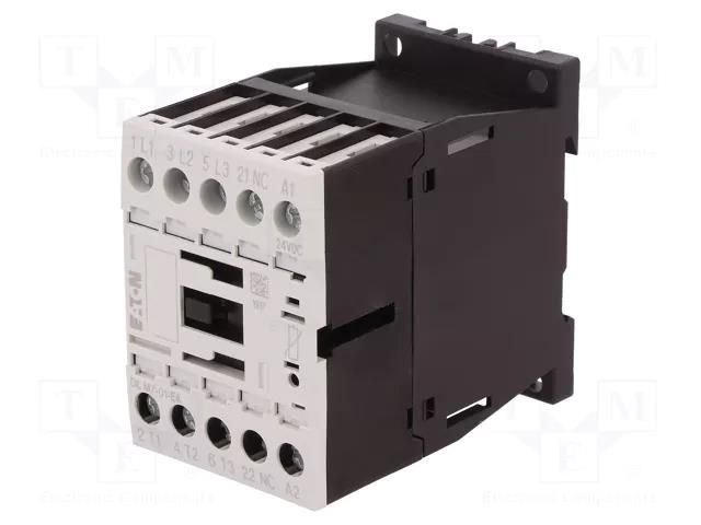 Contactor: 3-pole; NO x3; Auxiliary contacts: NC; 24VDC; 7A; DILM7 EATON ELECTRIC DILM7-01-24DC-E
