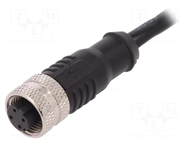 Connector: M12; plug; female; PIN: 4; straight; D code-Ethernet; 4A BULGIN PXPPVC12FBF04DC010