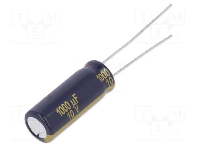 Capacitor: electrolytic; low ESR; THT; 1000uF; 10VDC; Ø8x20mm; ±20% PANASONIC EEUFC1A102L