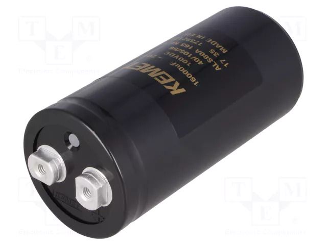 Capacitor: electrolytic; 16mF; 100VDC; Ø51x105mm; Pitch: 22.2mm KEMET ALS80A163KF100