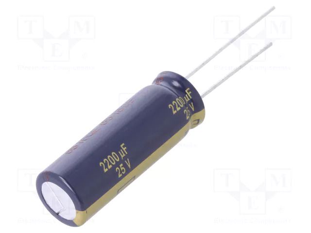 Capacitor: electrolytic; low ESR; THT; 2200uF; 25VDC; Ø12.5x35mm PANASONIC EEUFC1E222