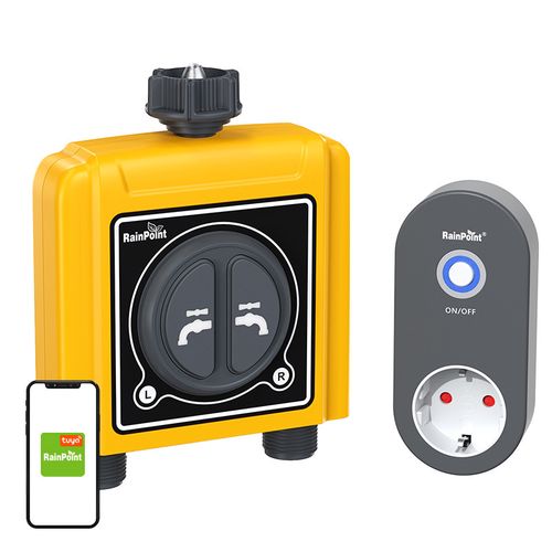 RainPoint 2-zone irrigation controller with app, RainPoint TTV203FRF + TWG004WR
