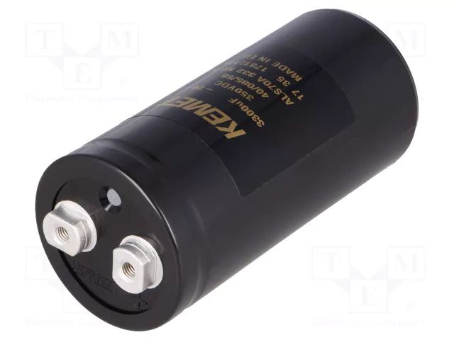 Capacitor: electrolytic; 3.3mF; 350VDC; Ø51x105mm; Pitch: 22.2mm KEMET ALS70A332KF350