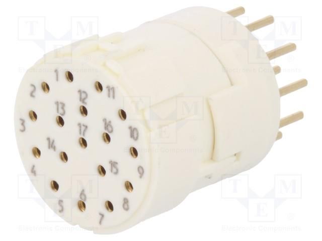 Connector: M23; contact insert; PIN: 17; female; THT; M23 Signal; 8A HARTING 09151172703