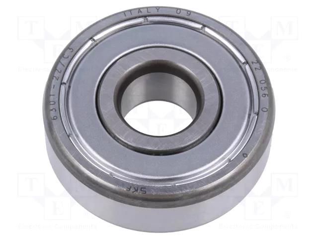 Bearing: single row deep groove ball; Øint: 12mm; Øout: 37mm SKF SKF6301-2Z/C3