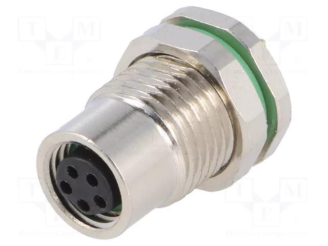 Connector: M8; female; PIN: 5; for panel mounting,front side nut BULGIN PXMBNI08RPF05BPC