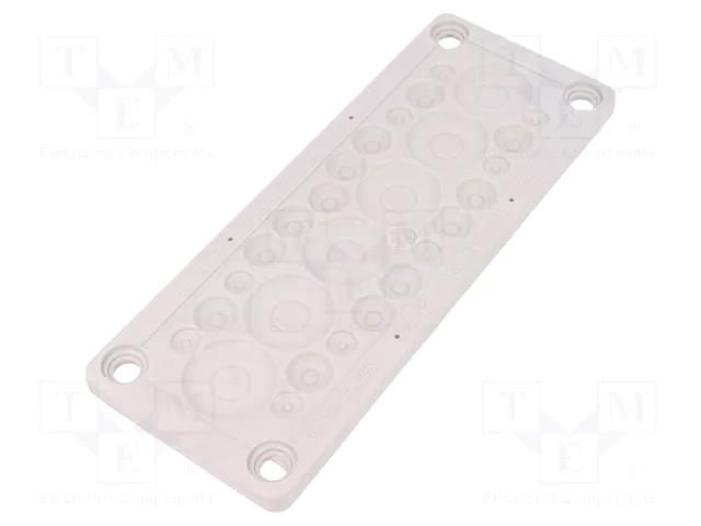 Multigate grommet; elastomer thermoplastic TPE; light grey HT HI TECH POLYMERS HTKC-28-TPE