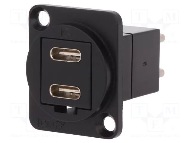 Adapter; USB C socket-front,USB C plug-back; FT; straight; USB C CLIFF CP30212MB
