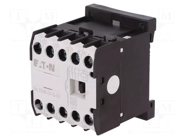 Contactor: 3-pole; NO x3; Auxiliary contacts: NC; 24VDC; 6.6A; 3kW EATON ELECTRIC DILEEM-01-G-24DC-E