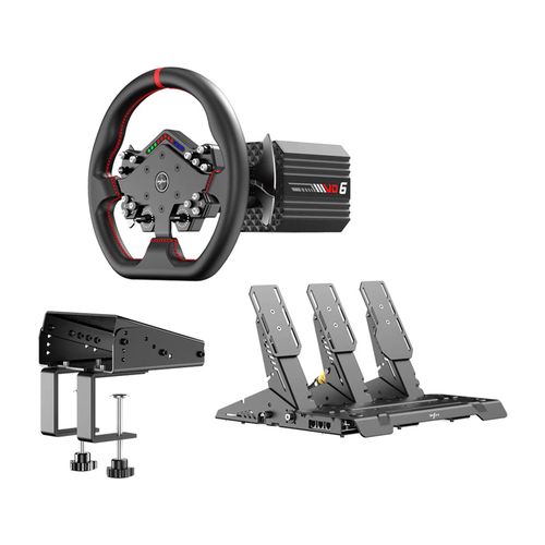 PXN VD6 Bundle DP gaming set - VD6 base + WDS R2 steering wheel + pedals + Z9 clamp, PXN VD6 Bundle DP